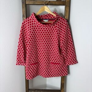 Boden Red and White Polka Dot Sweater Size 10